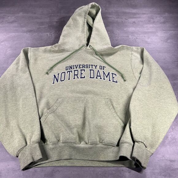 Champion Tops - Vintage Champion Notre Dame Hoodie Women Small Green Lime Light‎ Sweatshirt NCAA